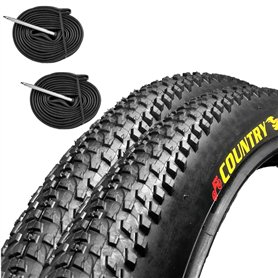 Ecovelò 2 pneus + 2 chambres à air VTT 27