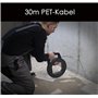 HomeBee® Aide à l'extraction de câbles 30 m pour tuyaux vides avec 5 adaptateurs – Fil de traction en PET de 4 mm – Fil de tract