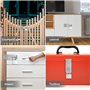 Cadenas Fermoir Moraillon Loquet de Porte en Acier Inoxydable 304 4 Pouces avec Cadenas 50mm et Vis pour Chambre, Armoire, Placa