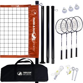 Park & Sun Sports Portable extérieur Système de Filet de Badminton avec Sac de Transport et Accessoires : Sport Series