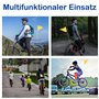 BEIMEIII Fanion de sécurité - 180 cm - Avec tige réfléchissante - Jaune fluo - Réglable - Pour vélo d'enfant - Jaune fluo