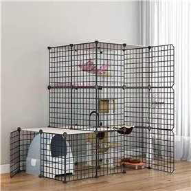 Generic Niches pour chat - Cage pour chat - Grande cage à 2/3/4/5 niveaux - Cage pour chat en fil métallique - Maison pour petit