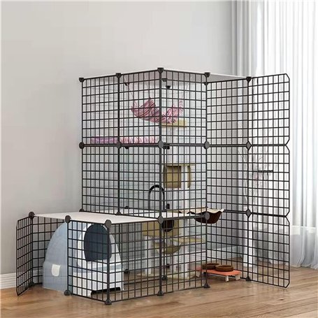 Generic Niches pour chat - Cage pour chat - Grande cage à 2/3/4/5 niveaux - Cage pour chat en fil métallique - Maison pour petit
