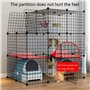 Generic Niches pour chat - Cage pour chat - Grande cage à 2/3/4/5 niveaux - Cage pour chat en fil métallique - Maison pour petit