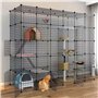 Generic Niches pour chat - Cage pour chat - Grande cage à 2/3/4/5 niveaux - Cage pour chat en fil métallique - Maison pour petit