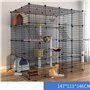 Generic Niches pour chat - Cage pour chat - Grande cage à 2/3/4/5 niveaux - Cage pour chat en fil métallique - Maison pour petit