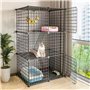 Generic Niches pour chat - Cage pour chat - Grande cage à 2/3/4/5 niveaux - Cage pour chat en fil métallique - Maison pour petit