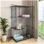 Generic Niches pour chat - Cage pour chat - Grande cage à 2/3/4/5 niveaux - Cage pour chat en fil métallique - Maison pour petit