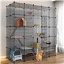 Generic Niches pour chat - Cage pour chat - Grande cage à 2/3/4/5 niveaux - Cage pour chat en fil métallique - Maison pour petit