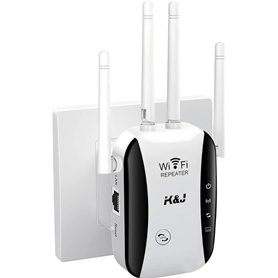 Répéteur WiFi Puissant 300Mbps，2.4GHz Amplificateur WiFi avec WPS