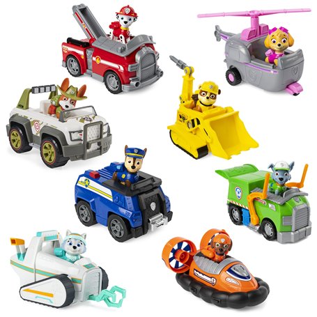 LA PAT' PATROUILLE - VEHICULE + FIGURINE - Véhicule de 15 cm Avec 1 Figurine À Collectionner Pat' Patrouille - Paw Patrol - 6052