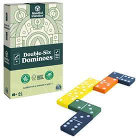 Mindful Classics Lot de 2 dominos en bois durables avec étui de rangement en bois