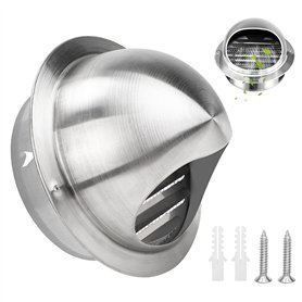 Couvercle De Grille De Valve D'air Sphérique Grille D'aération Ronde En Acier Inoxydable De 130 Mm Couvercle De Capot D'échappem