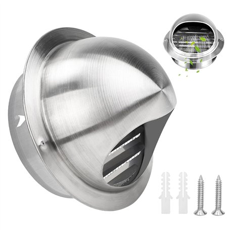 Couvercle De Grille De Valve D'air Sphérique Grille D'aération Ronde En Acier Inoxydable De 130 Mm Couvercle De Capot D'échappem