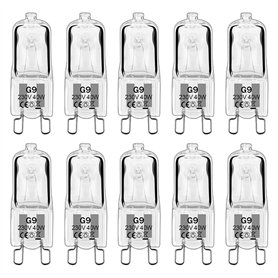 Lamkrtlp 10pcs Ampoule G9 40W 230V 2800K Dimmable Warm White G9 ampoule halogène Convient pour les ampoule four