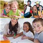 6 Pcs Stylos Tatouage Enfant,Set Tatouage Paillette,Tatouage Temporaire,Stylos Gel à Paillettes Tatouage Kit,avec 9 Pochoir Tato
