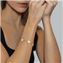 AOWVUTS 2 Pièces Bracelet Trefle Chanceuse, Ensemble de Bijoux Trèfle à Quatre Feuilles, Bracelet Porte Bonheur Plaqué Or 18 Car