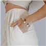 AOWVUTS 2 Pièces Bracelet Trefle Chanceuse, Ensemble de Bijoux Trèfle à Quatre Feuilles, Bracelet Porte Bonheur Plaqué Or 18 Car