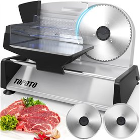 TOPOTO Trancheuse de viande à usage domestique avec 2 lames de 19