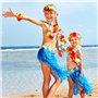 LUMOOM Lot de 12 chaînes de fleurs hawaïennes - Guirlandes décoratives hawaïennes - Guirlandes décoratives pour fête de piscine 