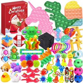 Chennyfun Fidget Toys Adventskalender 2024 dinosaurios 58 Pcs Calendrier de l'Avent de Noël