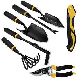 Kemaier Lot de 7 outils de jardinage en acier inoxydable