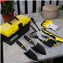 Kemaier Lot de 7 outils de jardinage en acier inoxydable, outils de jardinage à la main robustes avec boîte à outils, adaptés po