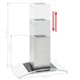 Hotte de Cuisine Hotte Casquette Hotte îlot avec écran tactile LCD et capteur 90 cm 756 m³/h LED