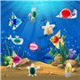 DUGYIRS 14 Pièces Découpes de Papier Nid D'abeille de Poissons Tropicaux Sous La Plage de La Mer Décorations Suspendues à Thème 