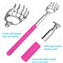 Gratte-dos Acier Inoxydable, elloLife 4 pièce Gratte de Haute Qualité avec Grip en Caoutchouc Doux, Tige Extensible, Gratte-dos 