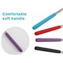 Gratte-dos Acier Inoxydable, elloLife 4 pièce Gratte de Haute Qualité avec Grip en Caoutchouc Doux, Tige Extensible, Gratte-dos 