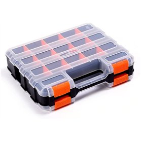 Boîte à outils double face avec cloison amovible en plastique