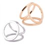 Lot de 2 boucles de foulard à trois anneaux - Style moderne et simple - En soie - Pour femme - Argenté et doré