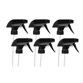 Lot de 6 buses de pulvérisation en plastique noir robuste 28/410 pour bouteilles en verre ou en plastique de 236