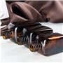 VASANA Lot de 3 flacons carrés rechargeables en verre ambré épais avec compte-gouttes pour les yeux, échantillons de produits co
