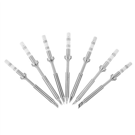 Fer à Souder En Acier Inoxydable Mini Remplacement De Bouts De Fer à Souder Panne Rechange Solder Portable TS100(7pcs Pannes à S