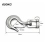 Duokon Crochet de Levage pivotant en Acier Inoxydable 304 avec Accessoire de grement de loquet (650 kg / 1000 kg)(650kg)