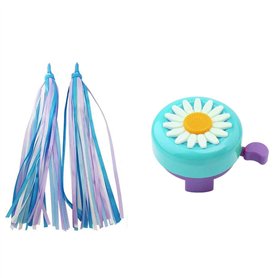 AISHEMI Sonnette de guidon de vélo pour enfants avec ruban à gland pour filles et garçons