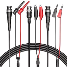 Cleqee - Lot de câbles de test BNC - Sondes d'oscilloscope BNC vers crocodile crocodile crocodile BNC vers minigrabber - Clips B