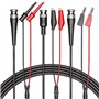Cleqee - Lot de câbles de test BNC - Sondes d'oscilloscope BNC vers crocodile crocodile crocodile BNC vers minigrabber - Clips B