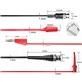 Cleqee - Lot de câbles de test BNC - Sondes d'oscilloscope BNC vers crocodile crocodile crocodile BNC vers minigrabber - Clips B