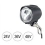 Phare de Vélo Electrique 12V 24V 36V 48V, 2 en 1 klaxon et Lampe à LED Avant pour Vélo E-Scooter Eclairage