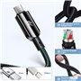 cable usb c vers usb c Câble de données PD 30W/3A Câble USB Type C à charge rapide avec affichage LED Tresse nylon Compatible iP