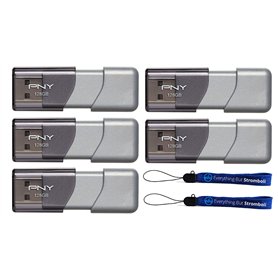 PNY Lot de 5 clés USB 3.0 Elite Turbo Attache 3 (Lot de 5) Modèle P-FD128TBOP-GE Plus (2) Everything But Stromboli (TM)