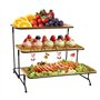 FoiiLiio Plateau de Service avec 3 Métal Plats