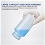 WIYETY Lot de 4 bouteilles en plastique à large goulot - 500 ml - Bouteilles cylindriques pour essai chimique - Translucides - S