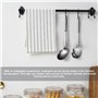 LEKEFETO Lot de 5 ustensiles de cuisine en acier inoxydable avec cuillère, louche, spatule, spatule et écumoire, avec dispositif
