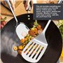 LEKEFETO Lot de 5 ustensiles de cuisine en acier inoxydable avec cuillère, louche, spatule, spatule et écumoire, avec dispositif