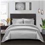 Teamllong Satin Housse de Couette 220x240 Gris