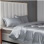Teamllong Satin Housse de Couette 220x240 Gris, 3 Pièces Couleur Pure Satinée Parure de Lit Adulte 2 Personnes Luxe Lisse Doux S